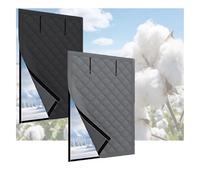 Thermal Window Cover for Winter, Cold Weather Windows Insulation Kit for Home,16 24 35 43 51in Insulated Window Curtain with Oxford Cloth Thicken Cotton Filled, Blackout Blanket(Gray,W140xH250cm)