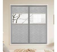 Thermal Window Cover for Winter, Flannel Magnetic Window Insulation Kit, with PVC Transparent Film, Windproof Noise Reduction(Grey,150x160cm/59x63in)