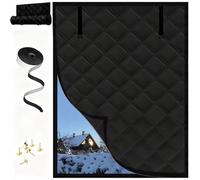 Thermal Window Cover for Winter,Windproof Oxford Cloth Cotton Layer Insulated Curtains,Resist Cold Wind Invasion(Black 140x160cm)