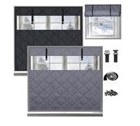 Thermal Window Covering Kit 3-Layer Ilat Film for Winter 30-150cm Energy-Saving Thermal ains for Home & Living Room Gray (90x230cm)