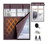 Thermal Window Ilat Kit for Winter Cold Air Blocker Thermal Film Cover Ilating Blanket for War Retent (Brown W130*H170cm)