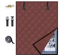 Thermal Window Insulation Kit for Winter, 66 x 71 Inch Thermal Window Cover Visible Insulated Coverings, 3 Layer Oxford Cloth Insulated Window Blanket for Keeping Warm(Brown,W191x249cm)
