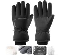 Thermal Winter Ski Gloves for Men Women with Touchscreen Function Waterproof Windproof Design and Silicone Palm Grip for Secure Outdoor Use (XL Thicken Gray)