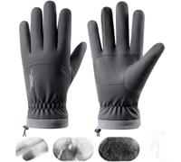 Thermal Winter Ski Gloves for Men Women with Touchscreen Function Waterproof Windproof Design and Silicone Palm Grip for Secure Outdoor Use (L Thicken Gray)