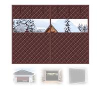 Thermal Winters Garage Door Screen, Magnetic Garage Door Curtain, Garagedoor Insulation Blanket, 305x244 244x213 488x305cm Blackout Privacy Cover, Windproof, Weatherproof(Browns,W13xH10ft/396x305cm)
