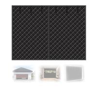 Thermal Winters Garage Door Screen, Magnetic Garage Door Curtain, Garagedoor Insulation Blanket, 305x244 244x213 488x305cm Blackout Privacy Cover, Windproof, Weatherproof(Black,W12xH10ft/366x305cm)