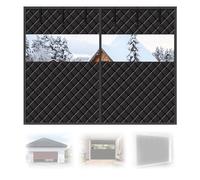 Thermal Winters Garage Door Screen, Magnetic Garage Door Curtain, Garagedoor Insulation Blanket, 305x244 244x213 488x305cm Blackout Privacy Cover, Windproof, Weatherproof(Blacks,W7.5xH7.5ft/229x229cm)
