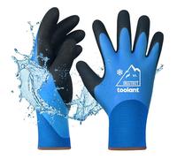 Thermal Work Gloves for Cold Weather, Waterproof Winter Gloves, Touchscreen, Super Grip, for Gardening, Fishing, Car Washing, Working in Freezer, Blue, Large