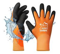 Thermal Work Gloves for Cold Weather, Waterproof Winter Gloves, Touchscreen, Super Grip, for Gardening, Fishing, Car Washing, Working in Freezer, Orange, XX-Large