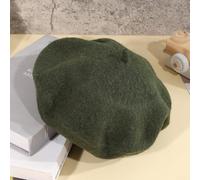 Thermally insulated dome top women's beret made of breathable cotton blend, featuring double layer warmth retention for cold weather comfort and style (One Size Olive drab)