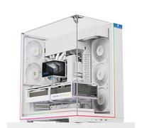 Thermalright A70 ARGB White ATX Gaming Case Three-Sided Column-Free Glass 8 CPU Fan Slots + Four-Way Airflow Tool-Free Quick Release Vertical Graphics Card Mounting Anti-Fall,Panoramic Light Strip