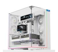 Thermalright A70 White ATX Gaming Case Three-Sided Column-Free Glass 8 CPU Fan Slots + Four-Way Airflow Tool-Free Quick Release Vertical Graphics Card Mounting Anti-Fall,White