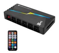 Thermalright ARGB and Fan HUB X12 IR Black,12-Port 4Pin PWM Controller,5V-3pin ARGB,Supports 12 Fan Interface Connections and Comes with A Remote Control for Lighting, Without Sata Cable Included