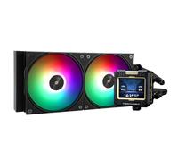 Thermalright FW 240 Black ARGB- AIO CPU Liquid Cooler,IPS LCD Screen with 320x240 Resolution,for AM4/AM5,Intel LGA1700/1851,2.4 inch Screen for Images and Double Fans-Black ARGB