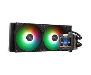 Thermalright FW 240 Black ARGB V2 CPU Water Cooler with 2 PWM Fans with 2000RPM,IPS LCD Screen with 320 * 240 Resolution,Liquid CPU Cooler,CPU PC Aio Cooler for AMD:AM4/AM5/Intel LGA1700