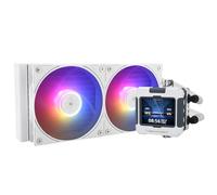 Thermalright FW 240 White ARGB-240mm AIO CPU Liquid Cooler,IPS LCD Screen with 320 * 240 Resolution,for AM4/AM5,Intel LGA1700/1851,”2.4 inch”Screen for Images and Double Fans-White