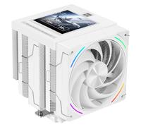 Thermalright Phantom Spirit 120 Vision EVO CPU Cooler, 3.95-Inch IPS LCD Screen, 7 Heat Pipes, 120mm PWM Fan with LCP Blades, 160mm Dual Tower, for Intel LGA1851/1700 and AMD AM5/AM4 (White)