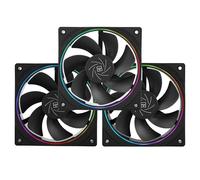 Thermalright TL-S12R X3 CPU Fan,Computer Case Cooler Fan, 12cm Desktop Cooling Fan, 4pin PWM Connector PC Fan with ARGB Aperture, 1500RPM Speed PC Cooler Reverse Fan(3 Packs,Black)
