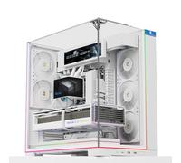Thermalright TR A70 Vision White ATX Gaming Case 8 CPU Fan Slots, Quick Release for Vertical Graphics Card Mounting with Anti-Sag Protection, Includes 9.16" LCD Display and Panoramic Light Bar
