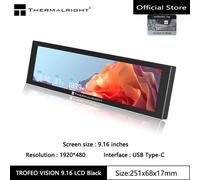 Thermalright TROFEO VISION LCD IPS full-color LCD screen，9.16 inches/magnetic/1920*480 resolution/USB Type-C port Display screen Black