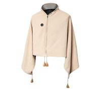 Thermals Heated Shoulder Capes with Smart Overheat, Khaki | Compact Foldable, Soft Breathable Fabric, Rechargeable Portable, Light Weight, Comfortable Winter Warmth