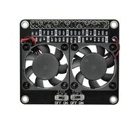 Thermals Management Expansion Board Double Cooling Fan Builts In LED Lights For Raspberry 5 Stable Operations Double Fan Heat Dissipation