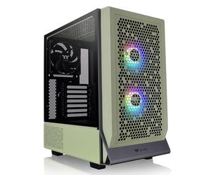 Thermaltake Ceres 300 Matcha Green Mid Tower E-ATX Computer Case with Tempered Glass Side Panel; 2xCT140 ARGB Fan Preinstalled; Rotational PCIe Slots; CA-1Y2-00MEWN-00; 3 Years Warranty