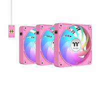Thermaltake CT120 EX ARGB Sync PC Cooling Fan 3 Pack, PWM 500~2000 RPM, 5V Motherboard Sync, 16.8 Million Colors 9 LEDs, MagForce 2.0 Connectors, Hydraulic Bearing, Bubble Pink, CL-F219-PL12PK-A