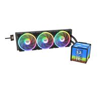 Thermaltake MINECUBE 360 Ultra CPU Liquid Cooler; Intel/AMD Compatible; 3x120mm 500~2000rpm SWAFAN EX ARGB; MAGForce 2.0. 4X 3.95 TFT LCD Screens; Swappable Fan Blades; Black; CL-W481-PL12SW-A
