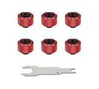 Thermaltake Pacific Red 4 Build-In O-Rings C-Pro G1/4 PETG 16mm OD Compression Fitting 6 Pack CL-W209-CU00RE-B