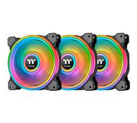 Thermaltake Riing Quad 12 RGB Radiator Fan / 3 Pack With Controller/Low Noise - PWM Case Fan / 54 LED/NeonMaker Supported - Black