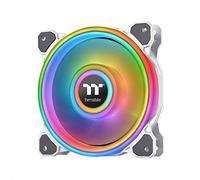 Thermaltake Riing Quad 140mm 16.8 Million RGB Color (Alexa, Razer Chroma) Software Enabled 4 Light Rings 54 LED 9 Blades Hydraulic Bearing White Case/Radiator Fan, Single Pack, CL-F101-PL14SW-C