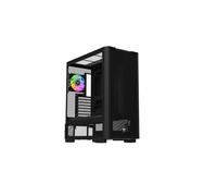 Thermaltake S380 TG ARGB Mid Tower Chassis Hidden Connector Compatible Tempered Glass Panel 360 mm Single Frame Fan System & 1 120 mm Fan Pre-Installed GPU Holder Black