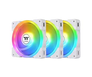 Thermaltake SWAFAN EX12 ARGB Sync TT Premium Edition White 120mm 3 Pack PWM Fans (4.72 x 4.72 x 7.3 inches) for Desktop PC