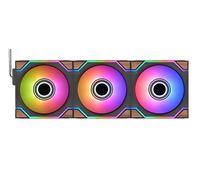 Thermaltake SWAFAN Infinity EX12 Wood ARGB Sync | Pack of 3 | ARGB PC Fans | MagForce 2.0 with Magnetic Mount | Dual Infinity Mirrors | Interchangeable Fan Blades | 120mm | Black