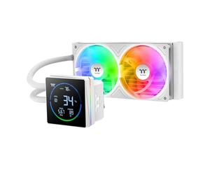 Thermaltake TH240-S V3 ARGB CPU Liquid Cooler; Intel/AMD; 1x240mm 500~2500rpm Single Frame ARGB Fan; 3.95" Segment Code LCD; Rotatable Pump Head; TT Segment LCD Software; Snow; CL-W471-PL12SW-A