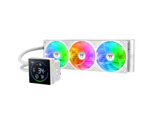 Thermaltake TH360-S V3 ARGB CPU Liquid Cooler; Intel/AMD; 1x360mm 500~2500rpm Single Frame ARGB Fan; 3.95" Segment Code LCD; Rotatable Pump Head; TT Segment LCD Software; Snow; CL-W472-PL12SW-A