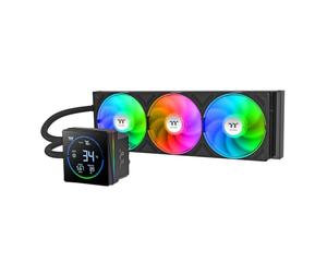 Thermaltake TH360-S V3 ARGB CPU Liquid Cooler; Intel/AMD; 1x360mm 500~2500rpm Single Frame ARGB Fan; 3.95" Segment Code LCD; Rotatable Pump Head; TT Segment LCD Software; Black; CL-W470-PL12SW-A