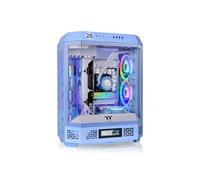 Thermaltake The Tower 600 Hydrangea Blue Mid-Tower ATX Case; 3 Tempered Glass Panels; Hidden-Connector Motherboard Support; Rotational PCI-e Slots; CA-1Z1-00MFWN-00; 3 Year Warranty