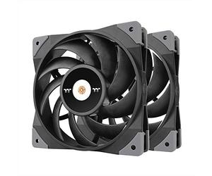 Thermaltake TOUGHFAN 14 Black PWM 500~2000rpm-controlled high static pressure 140mm Circular Radiator Fan with with Anti-Vibration Mounting System Cooling, (2 Fan pack 085-PL14BL-A