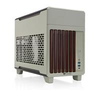 Thermaltake TR100 WS; Wood Front Trim; mITX Support; 18.9 Liters; PCIe 4.0 Riser Cable Included; 360mm GPU Clearance; 280mm Radiator Support; Removable PCIe Bracket; Matcha Green; CA-11A-00SENN-WS