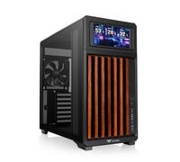 Thermaltake TR300 WS; Preinstalled 6.0 Inch LCD Screen; Wood Trim; Mid Tower; 1x120mm PWM Fan Included; ATX/mATX/mITX Support; 360mm Radiator Support; 410mm GPU Clearance; Black; CA-11M-00M1WN-W1