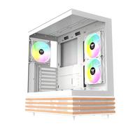 Thermaltake View 270 Plus WS ARGB; Mid Tower; 3x120mm Lite Fans Included; 360mm Radiator Support; 420mm GPU Clearance; Bottom Wood Trim; E-ATX/ATX/mATX/mITX; 220mm PSU Clearance;Snow; CA-1Y7-00M6WN-WS