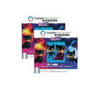 ThermCool & Hot Pack of 2 Kids Heroes Ball Pouch - Hot and Cold Heat Therapy - Relieves Small Blue Bobos Bumps Fever and Bites - Reusable Child Pocket with Elastic Support