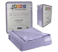Thermee Micro Flannel All Seasons Lightweight Sheet Blanket, Machine Wash & Dry, No Pilling, 100% Micro Flannel Polyester, Lilac, King