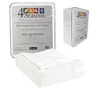 Thermee Micro Flannel Full/Queen-Size All Seasons Lightweight Sheet Blanket, Machine Wash & Dry, No Pilling, 90Lx84W, Snow, THRBKFQSNO