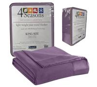 Thermee Micro Flannel King-Size Blanket, Lightweight All Seasons Cozy Blanket, Throw Blankets for Home and Living Room, Soft Blanket for Couch, Machine Wash & Dry, No Pilling, Comfy Blanket - Purple