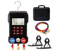 ThermElc AMF-300 HAVC Gauges Set, AC Manifold Gauge Set with 3000PSI Hoses and 2 Wired Temperature Clamp Probes, Refrigeration Digital AC Manifold Gauge 93 Refrigerants Dual Pressure&Temp Test