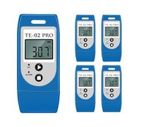 ThermElc TE-02 Pro Digital Temperature Data Logger with Traceable Calibration, Pharmacy Fridge Thermometer, Reusable USB Recorder with LED Alarm, Medical Storage & Warehouse temperature Mapping Kit