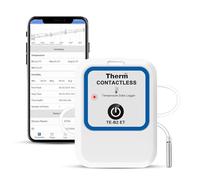 ThermElc TE-B2 ET Bluetooth Temperature Data Logger with External Probe, EN12830 Compliant, PDF/CSV Report MKT Calculation, Reusable wireless Clinical Trial Recorder for Lab Pharmacy Fridge Freezer